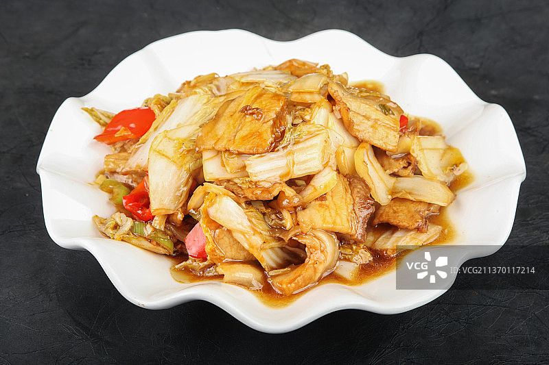 中餐美食-白菜炒五花肉图片素材