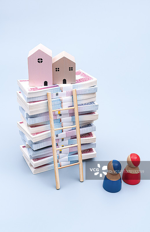 现代家庭与房价关系主题图片素材