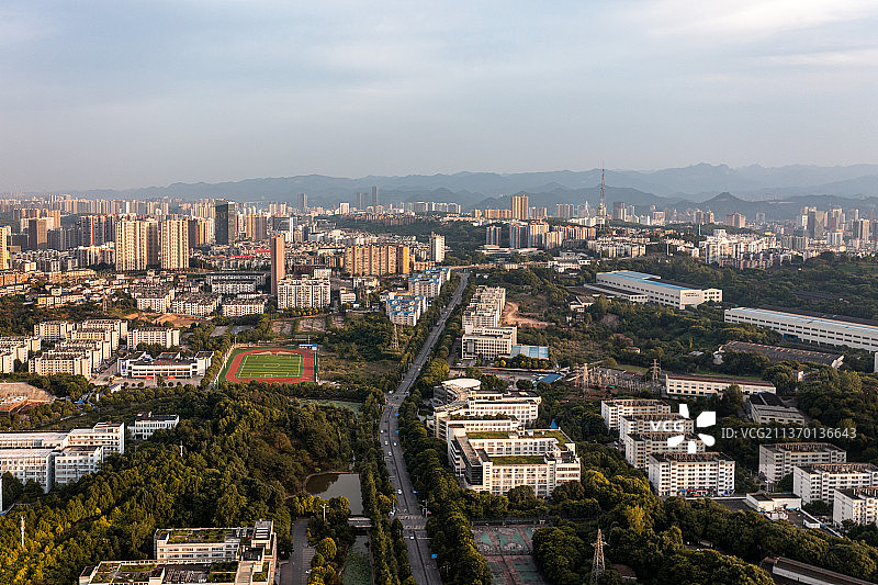 湖北宜昌三峡大学航拍图片素材