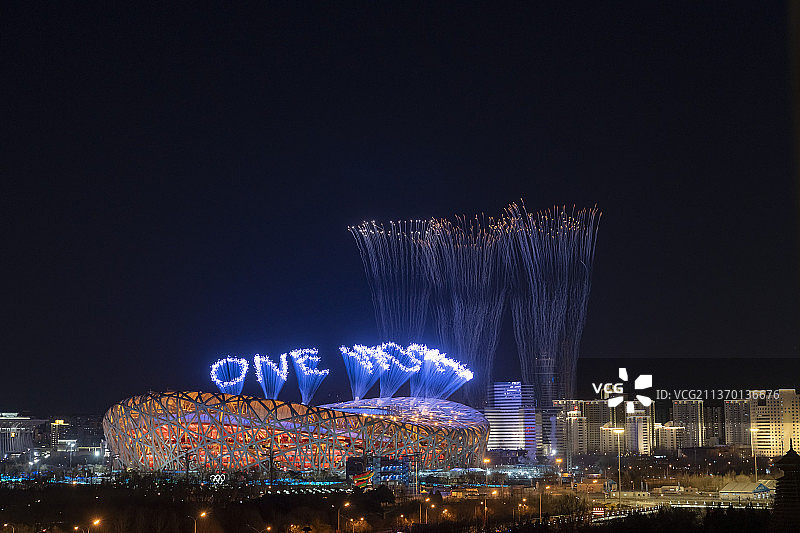北京冬奥会闭幕式烟花图片素材