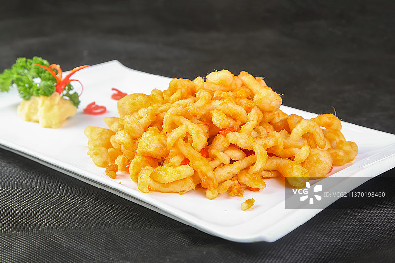 中餐美食-蛋黄焗蟹味菇图片素材