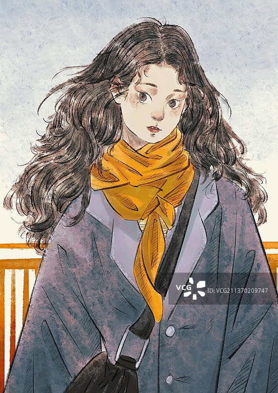 冬日女孩图片素材