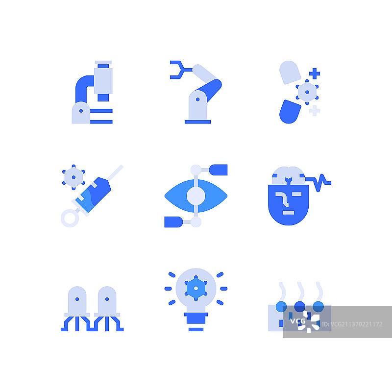 科学行业纳米技术与研究图标集图片素材