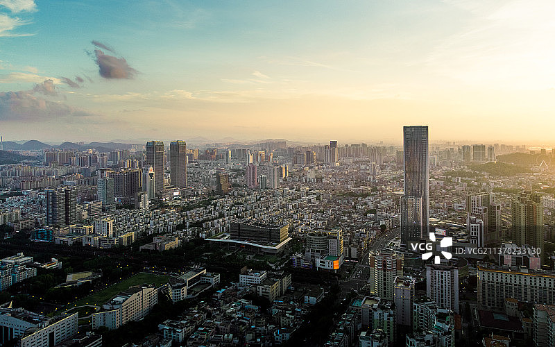 中山市城市天际线地标建筑图片素材