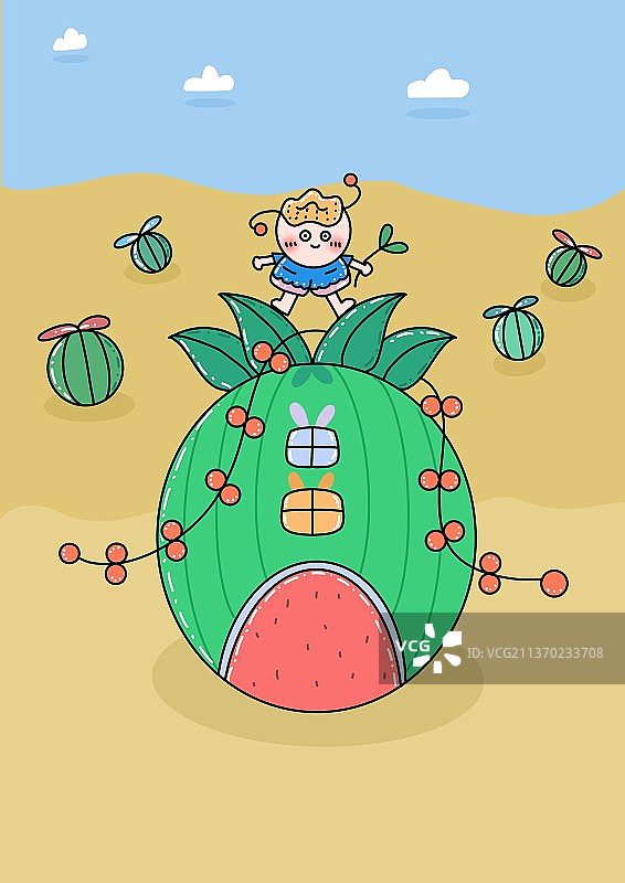 创意西瓜房子图片素材