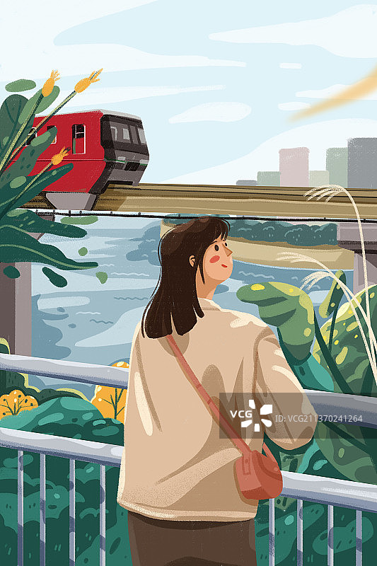 户外城市插画图片素材