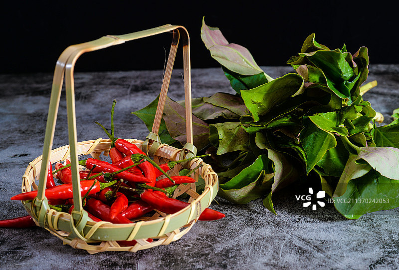 折耳根 鱼腥草 小米辣图片素材