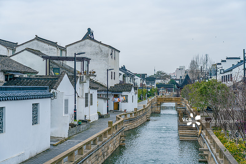 苏州平江路历史街区江南水乡古镇风光图片素材