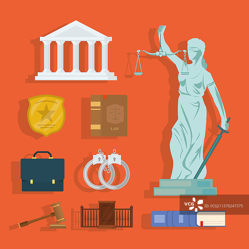 九个法院相关物品图片素材