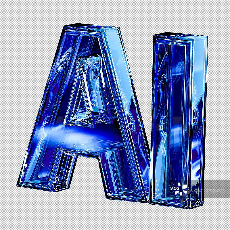 3D蓝色科技风格立体文字AI免抠元素图片素材