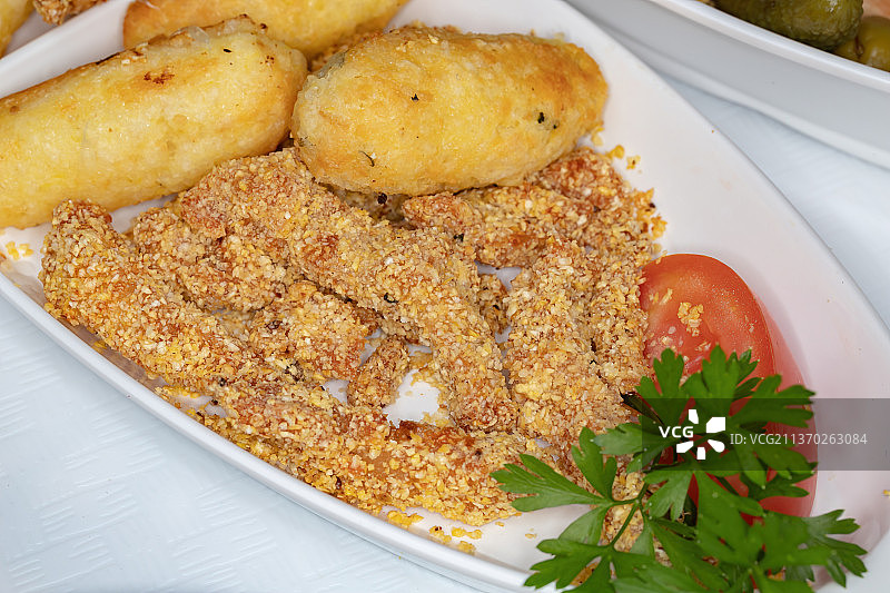 各种食材的食物混合，盘中食物特写，巴西美食图片素材