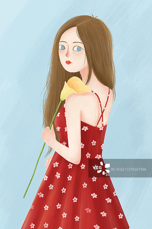 少女与花图片素材