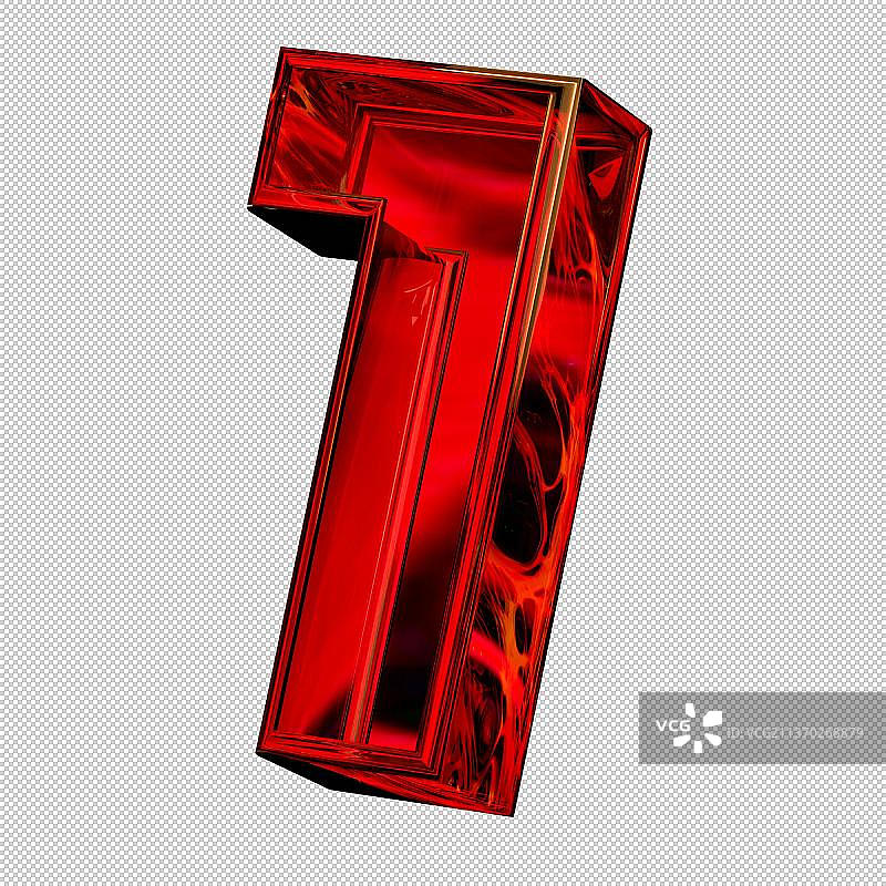 3D立体玻璃质感红色倒计时数字插画图片素材