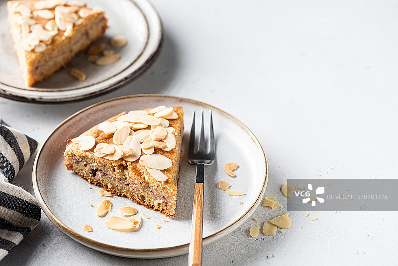 杏仁蛋糕切片图片素材