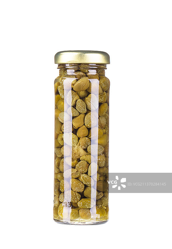 美味的罐装刺山柑，罐装食品特写，摩尔多瓦图片素材