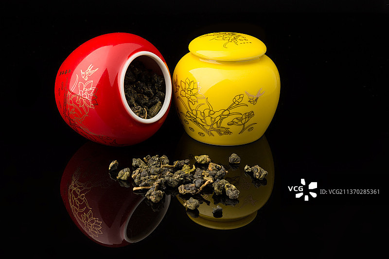 彩色茶罐图片素材