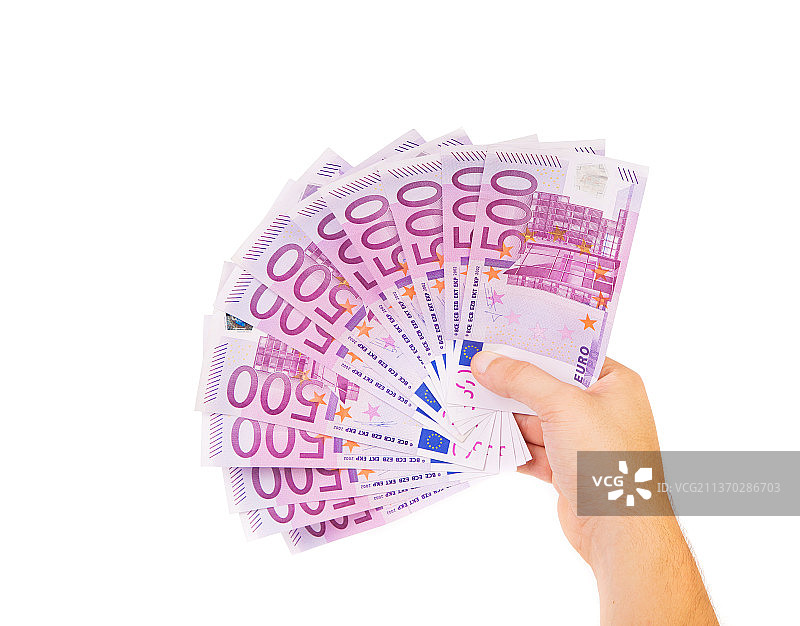手持欧元纸币，摩尔多瓦背景图片素材