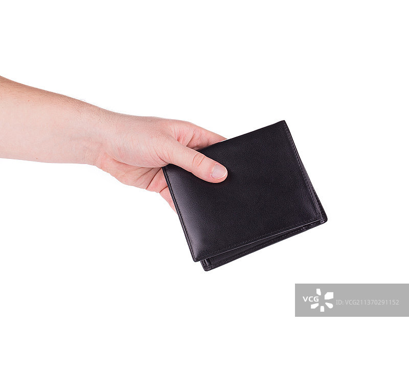 手中的黑色钱包，手持钱包的裁剪图，摩尔多瓦图片素材