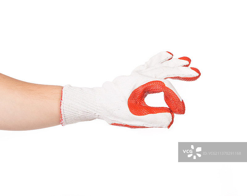 做出OK手势的戴手套的手（摩尔多瓦）图片素材