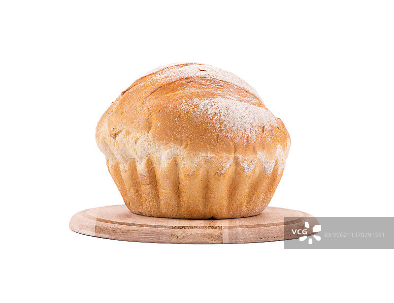 大面包，白色背景下的纸杯蛋糕特写，摩尔多瓦图片素材