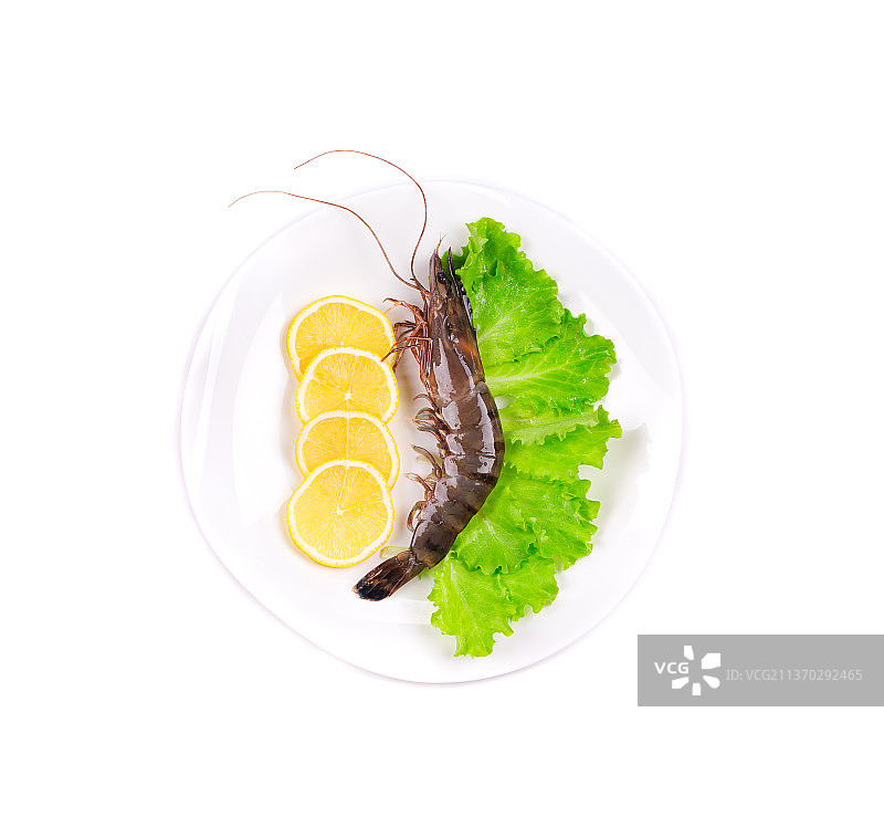 盘中的鲜虎虾图片素材