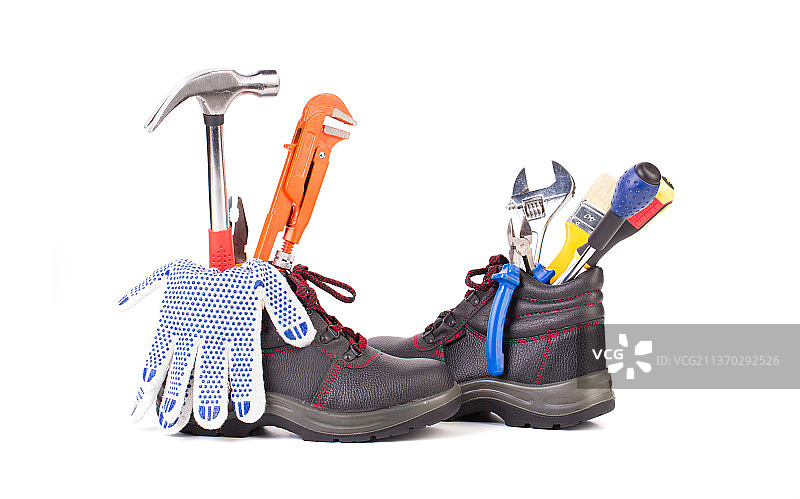 靴子里的工作工具特写，摩尔多瓦图片素材