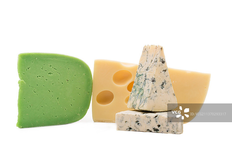 奶酪构成，摩尔多瓦白色背景奶酪特写图片素材