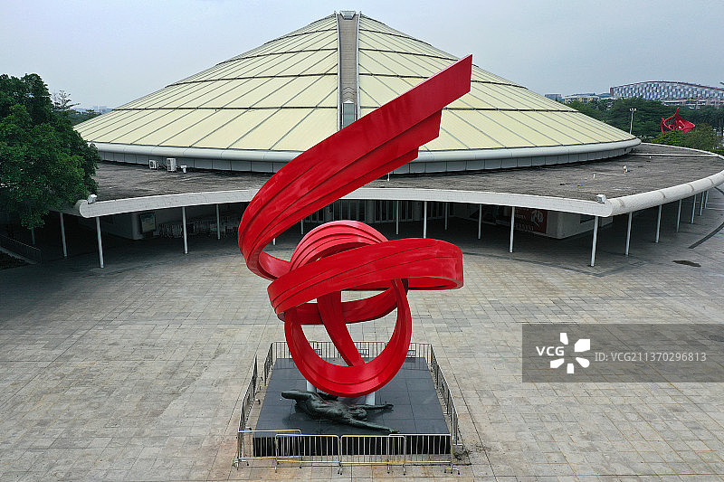 广东省广州市白云区白云新城广州体育馆航拍图片素材