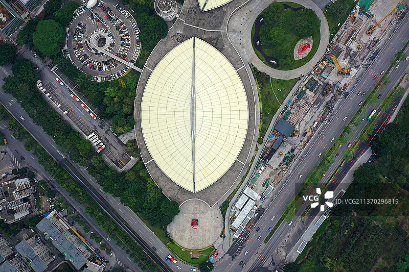 广东省广州市白云区白云新城广州体育馆航拍图片素材