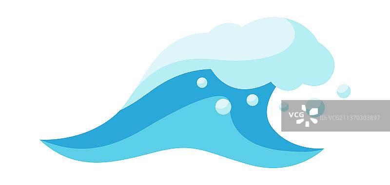 蓝色海浪泡沫风格化图片素材