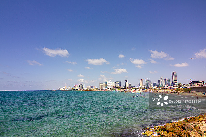 从旧城到新城的特拉维夫景观图片素材