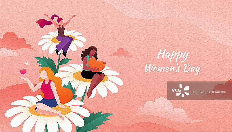 女神节爱自己概念插画图片素材