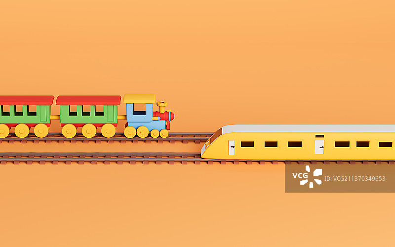 创意小火车模型3D渲染图片素材