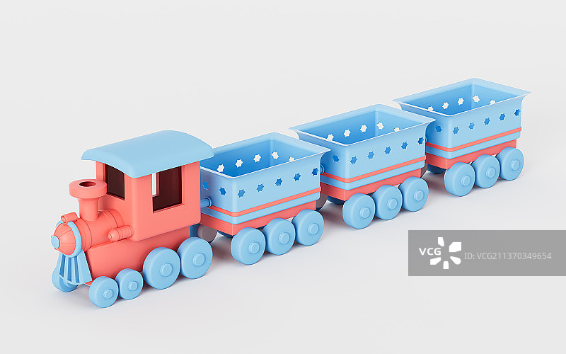 创意小火车模型3D渲染图片素材
