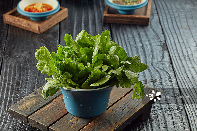 火锅配菜大叶茼蒿图片素材