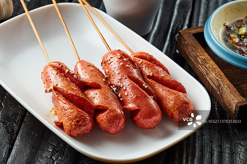碳烤香肠串图片素材