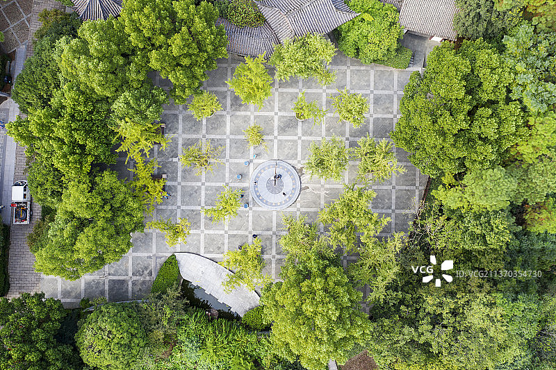 航拍杭州临平山公园图片素材