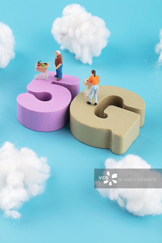 微缩创意5G时代的网上购物图片素材