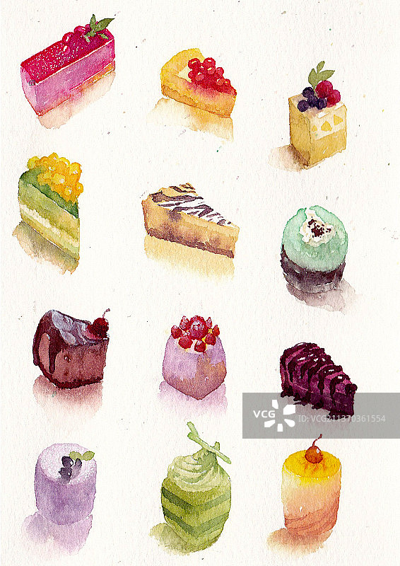 烘焙甜品水彩插画素材图片素材