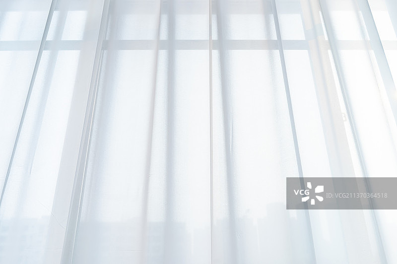 中国室内家具拍摄主题，洁白的窗帘，室内无人图像摄影图片素材