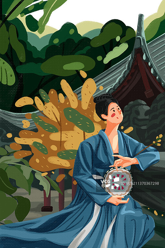 赏景插画图片素材