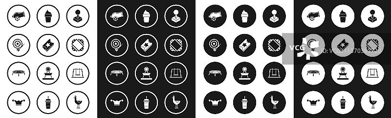 街机游戏机操纵杆票据经典套装图片素材