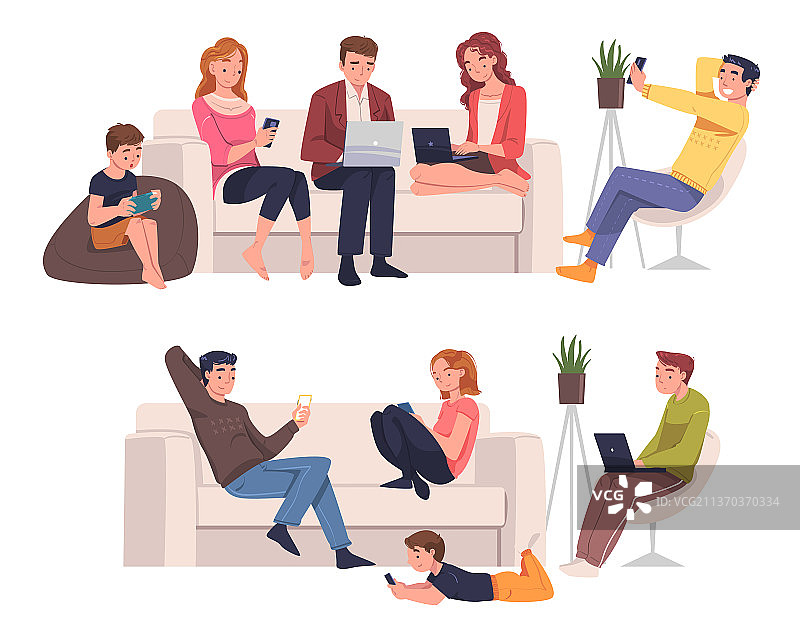 家庭角色：父母和孩子图片素材