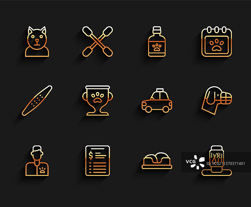 线条兽医诊所，宠物美容价格图片素材