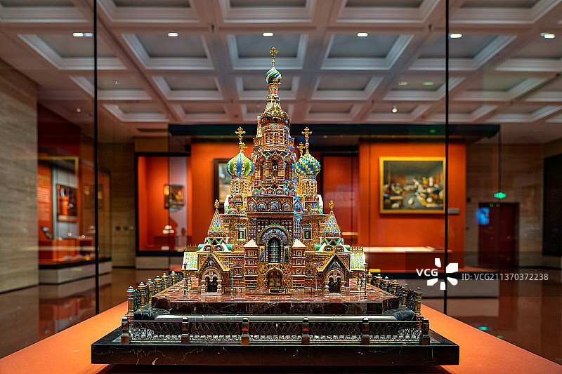 中央礼品文物管理中心馆藏俄罗斯赠与的基督复活教堂模型国礼图片素材