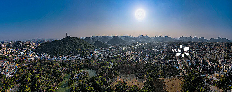 航拍桂林象山区图片素材