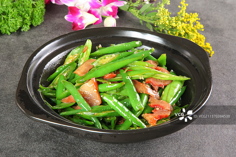 中餐美食-小炒腊猪脸图片素材