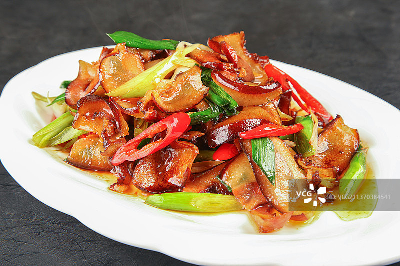 中餐美食-小炒腊猪脸图片素材