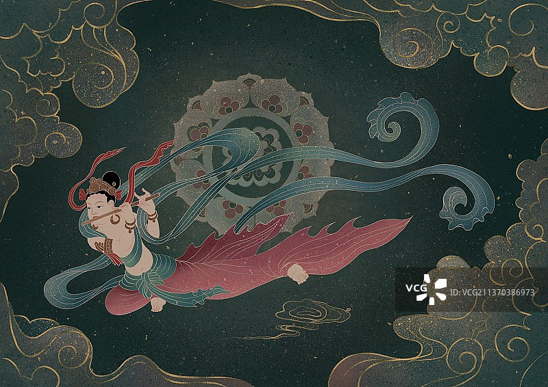 敦煌十二飞天13图片素材
