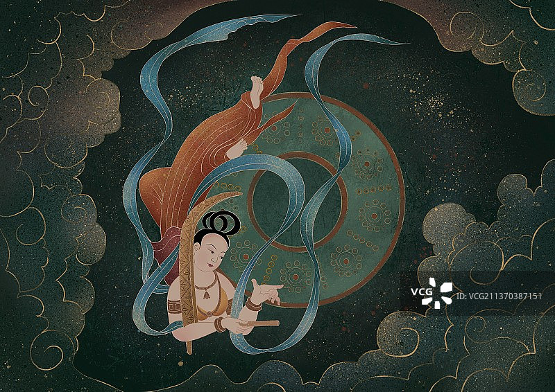 敦煌十二飞天15图片素材